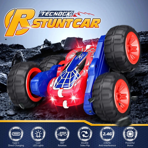 Flip Cartoon RC Car - 2.4GHz RC Stunt Car with Light and 360° Rotation