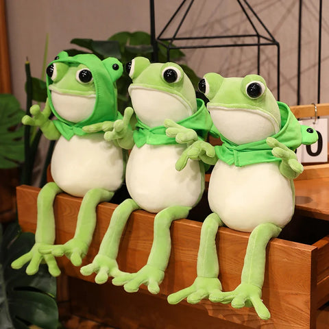 Kawaii Cloak Frog Plush Toy – Soft Stuffed Animal Hug Pillow
