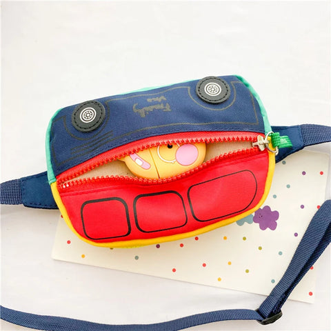 Children’s Car Design Belt Bag – Casual Shoulder Bag for Kids