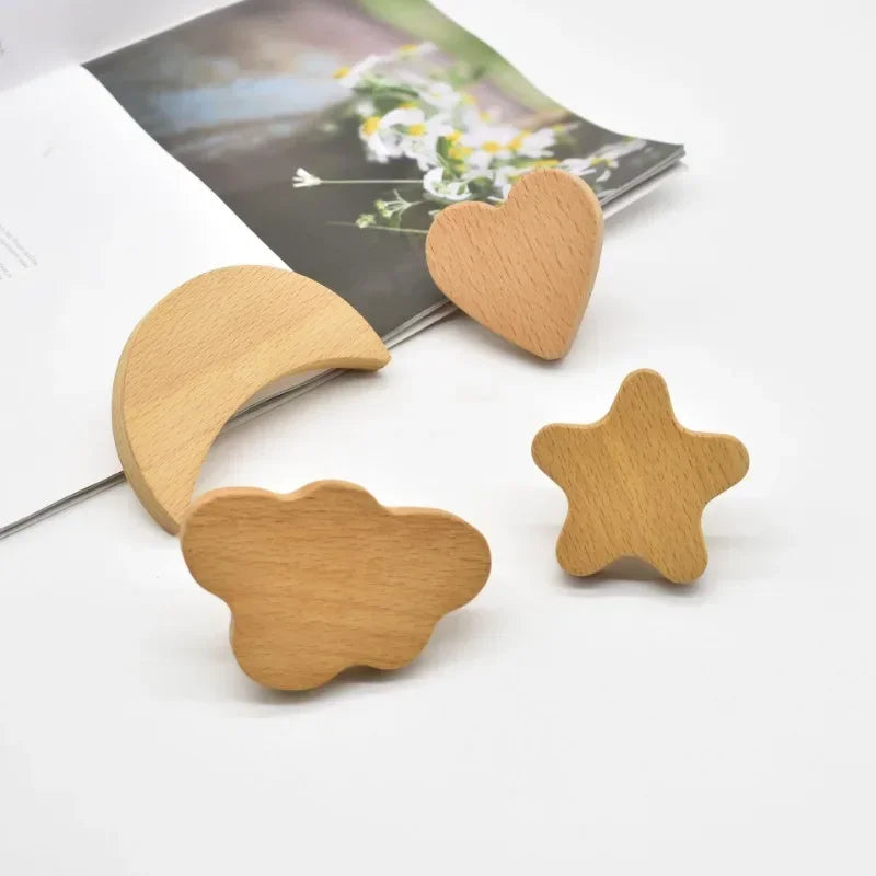 Wooden Shape Cabinet Knobs for Kids - Safe and Durable! Teeny Pandas