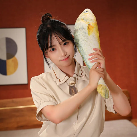 Giant Simulation Funny Fish Plush Toys – Yellow Croaker Pillow