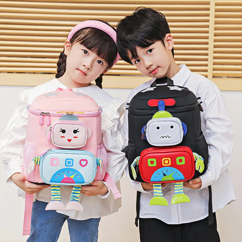 Cartoon Robot School Bags for Boys – Kawaii Backpack for Kids
