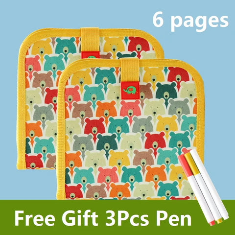 Reusable Kids' Doodle Book - Erasable Drawing Fun Teeny Pandas