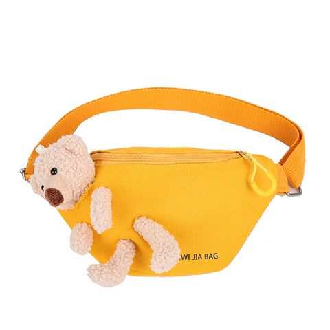 Kids Cartoon Bear Crossbody Waist Bag – Plush Chest Pack for Boys and Girls