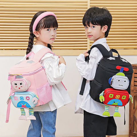 Cartoon Robot School Bags for Boys – Kawaii Backpack for Kids