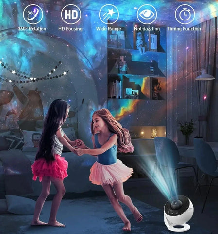 Galaxy Starry Sky Projector - 360° Rotate Planetarium Lamp for Kids Bedroom!