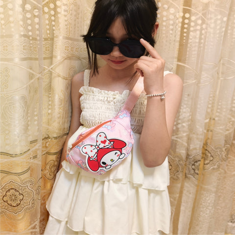 Cute Anime Cat Fanny Pack for Kids – Nylon Crossbody Bag