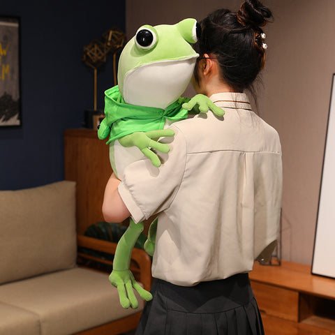 Kawaii Cloak Frog Plush Toy – Soft Stuffed Animal Hug Pillow