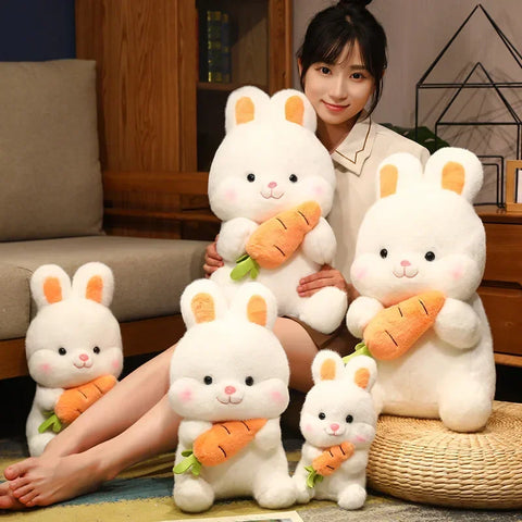 Kawaii Carrot Rabbit Plush Toys – Adorable Bunny Dolls Stuffed Pillows