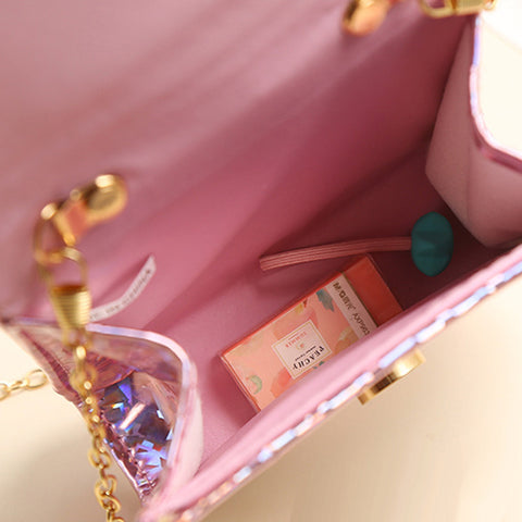 Sparkling Sequin Princess Handbag with Pearl Handle