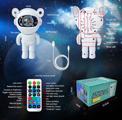 Astronaut Galaxy Star Projector Night Light