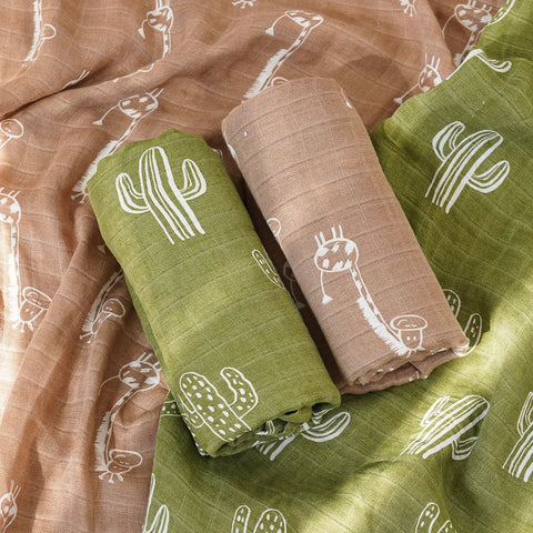 Soft Cotton Bamboo Muslin Baby Swaddle Wrap Teeny Pandas