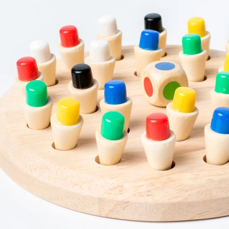 Montessori Memory Chess - Educational memory matching board game Teeny Pandas