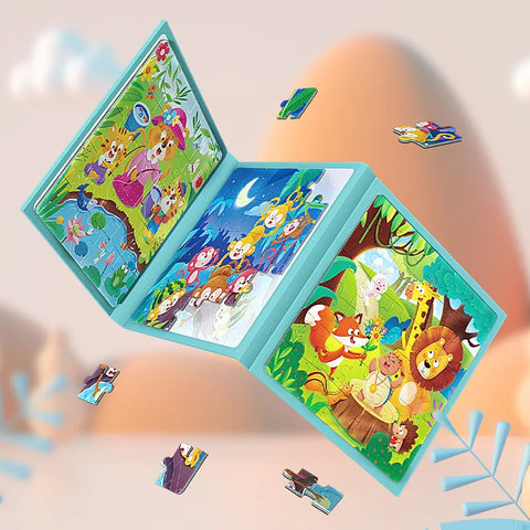 3-in-1 Montessori Magnetic Folding Puzzle Book