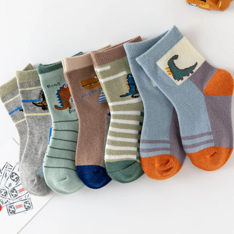 Boys Cartoon Cotton Socks - Mid Length Kids Socks