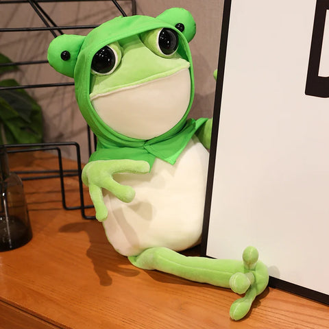 Kawaii Cloak Frog Plush Toy – Soft Stuffed Animal Hug Pillow