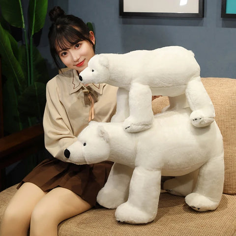White Bear Plush Toy - Stuffed Polar Bear Pillow Doll | Birthday Gift for Girlfriend