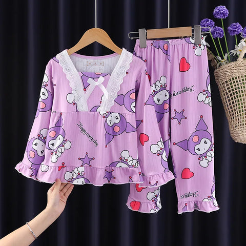 Girls Pajama Set – Cute Cartoon Sleepwear for Autumn and Winter