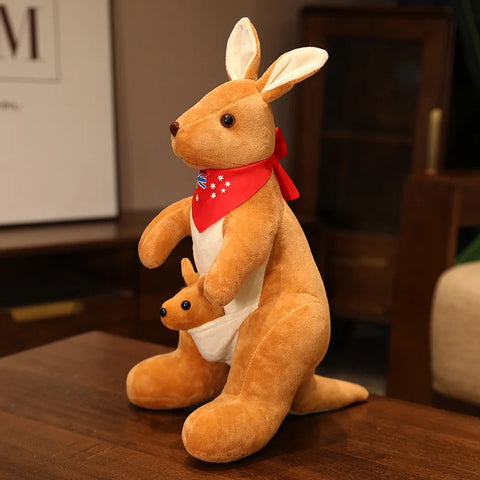Cute Mother & Child Kangaroo Plush Toy -  Kawaii Big Size Kangaroo Plushie Pillow