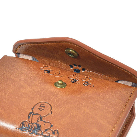 Vintage Cartoon Three-Fold Wallet – PU Leather Coin Purse and Card Holder