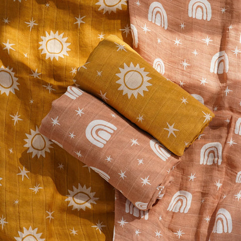 Soft Cotton Bamboo Muslin Baby Swaddle Wrap Teeny Pandas