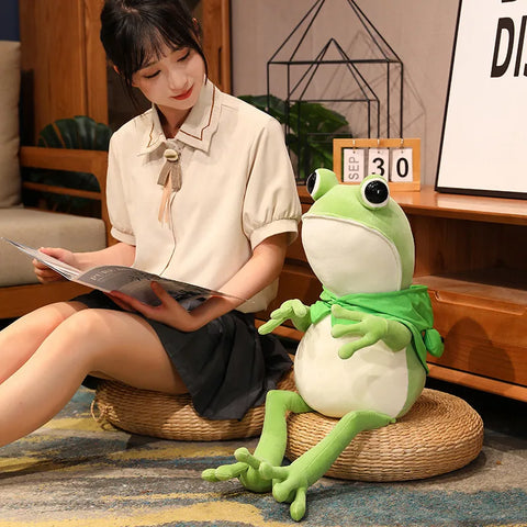 Kawaii Cloak Frog Plush Toy – Soft Stuffed Animal Hug Pillow