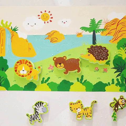 Baby Bath Puzzle Toy Set – Floating & Wall-Sticking