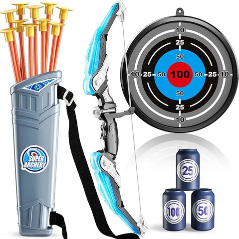 Luminous Bow and Arrow Toy Set with Target + 10 Arrows