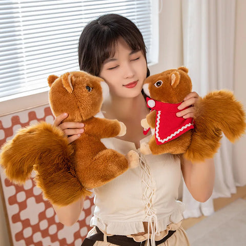 Adorable Furry Hair Big Tail Squirrel and Raccoon Plush Toy – Realistic Soft Stuffed Animal Doll