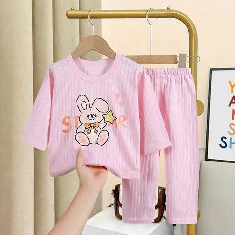 Autumn Casual Children Clothing Set – 2-Piece Pajamas for Kids