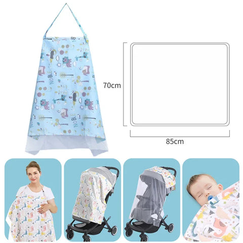 All-in-One Multifunctional Cover for Moms – Nursing Cover, Mosquito Net & More