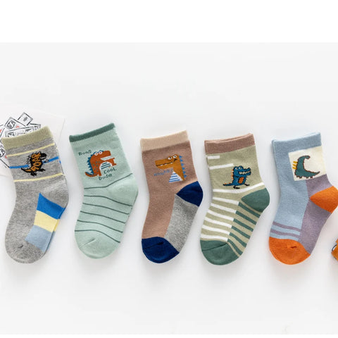 Boys Cartoon Cotton Socks - Mid Length Kids Socks