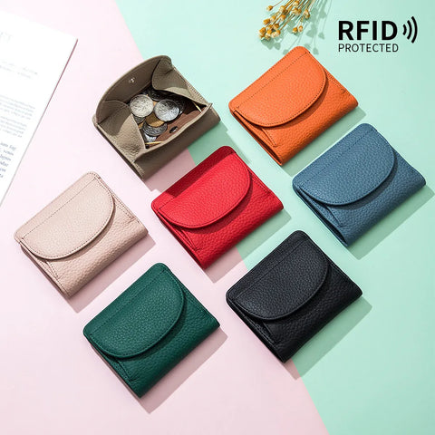 Fashion Girls Wallet – Genuine Leather Small Coin Purse and Card Holder