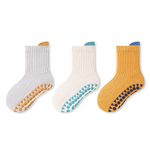 Three Pairs Baby Anti-Slip Socks for Boys and Girls