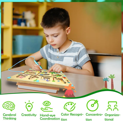 Wooden Magnetic Bead Maze Toy | Montessori Play