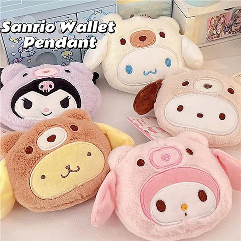 Cartoon Plush Keychain Wallet