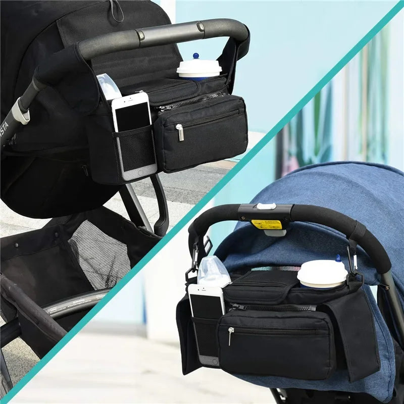 Universal Stroller Caddy Organizer - Compact Baby Storage Solution! Teeny Pandas