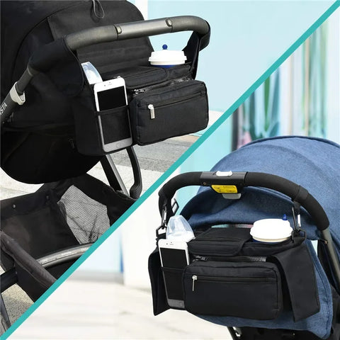 Universal Stroller Caddy Organizer - Compact Baby Storage Solution! Teeny Pandas