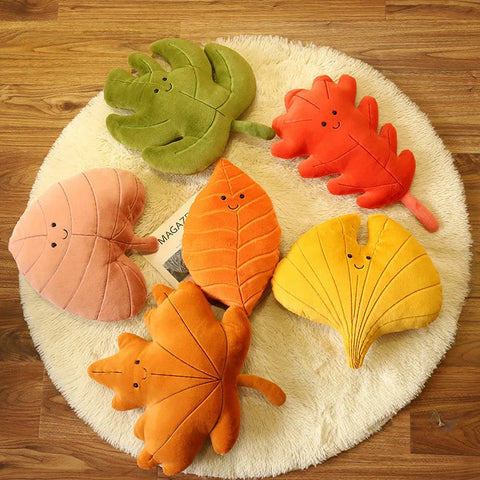 Creative Simulation Leaves Plush Hug Pillow – Cartoon Maple Leaf Plushies
