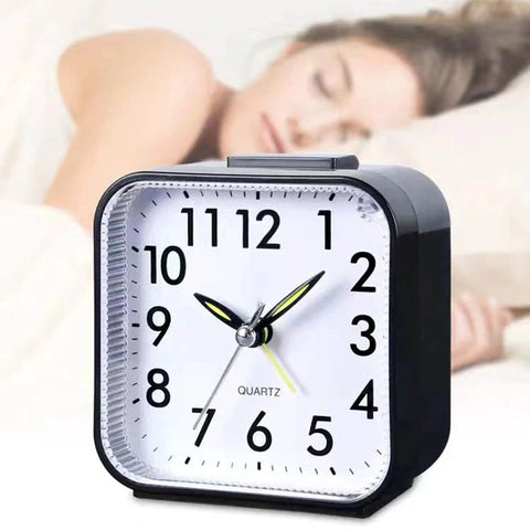 Square Analog Display Alarm Clock with Night Light