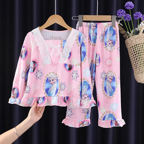 Girls Pajama Set – Cute Cartoon Sleepwear for Autumn and Winter