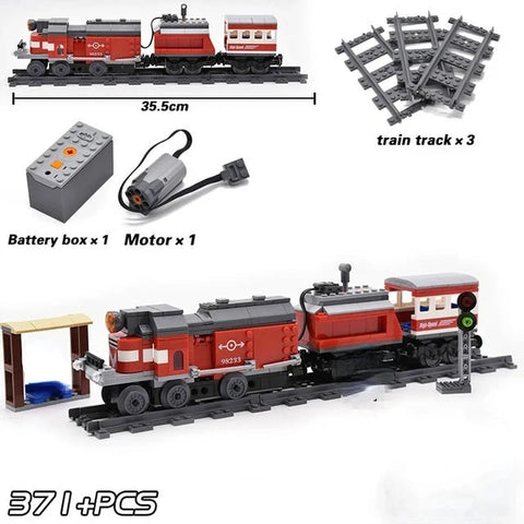 City Electric Train Rail Locomotive Set – DIY Motorized Steam Train