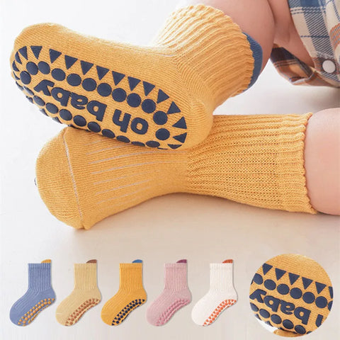 Three Pairs Baby Anti-Slip Socks for Boys and Girls