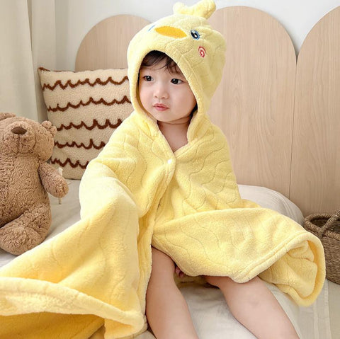 Baby Hooded Towel - Coral Fleece Kids Beach Towel
