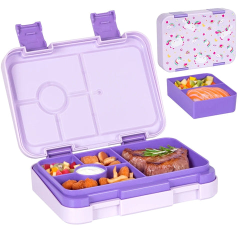 Kids 6 Compartment Bento Lunch Box – Durable, Fun, and Perfect for Balanced Meals! Teeny Pandas