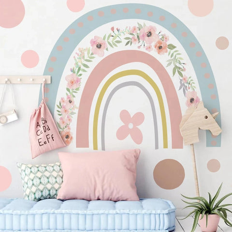 Rainbow Wall Decals – Boho Kids Room Decor Teeny Pandas