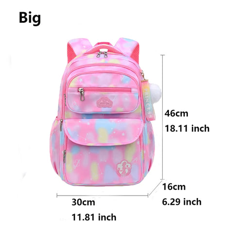 Pink Gradient School Backpack for Girls