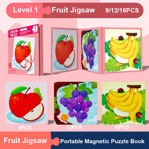 3-in-1 Montessori Magnetic Folding Puzzle Book