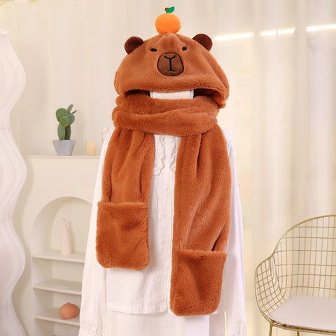 3-in-1 Kids Hoodie Scarf with Gloves - For Endless Cuddles! Teeny Pandas