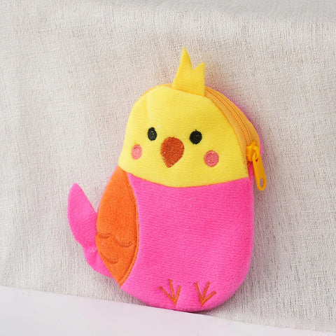 Children's Plush Parrot Wallet – Cartoon Small Bag for Coins, Earphones, and Accessories